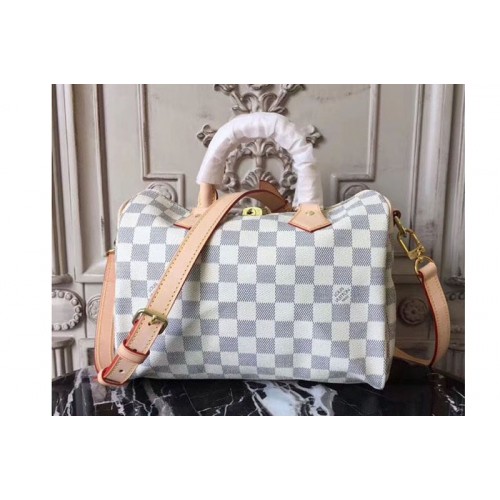 Louis Vuitton N41374 Speedy Bandouliere 25 Bag in Damier Azur Canvas Louis Vuitton N41374 Speedy Bandouliere 25 Bag in Damier Azur Canvas