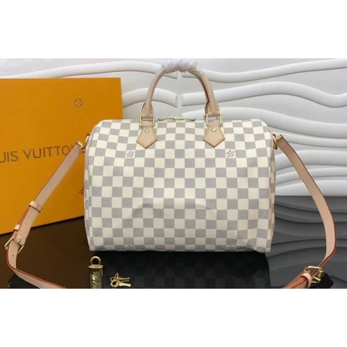 Louis Vuitton N41373 Speedy Bandouliere 30 Bags in Damier Azur Canvas Louis Vuitton N41373 Speedy Bandouliere 30 Bags in Damier Azur Canvas