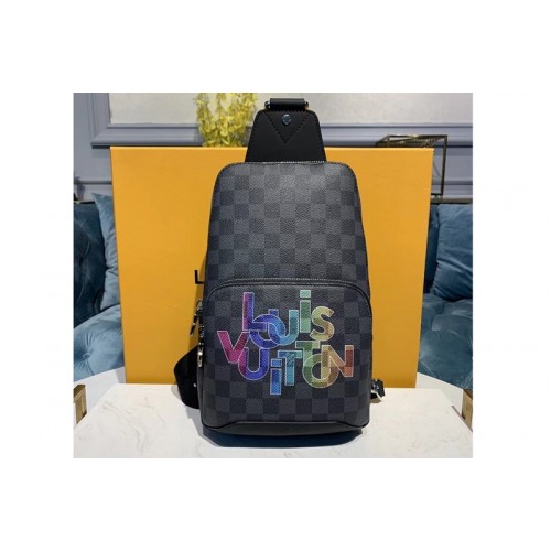Louis Vuitton N41719 Avenue Sling Bags Damier Graphite Canvas With Print