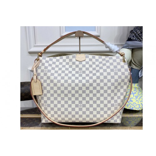 Louis Vuitton N42232 Delightful MM Shoulder Bag in Damier Azur Canvas Louis Vuitton N42232 Delightful MM Shoulder Bag in Damier Azur Canvas