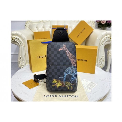 Louis Vuitton N45277 Avenue Sling Bag in Damier Graphite coated canvas