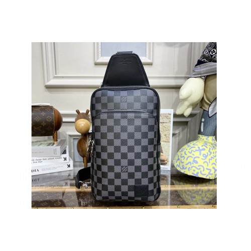 Louis Vuitton N45302 Avenue Slingbag Bag in Damier Graphite coated canvas