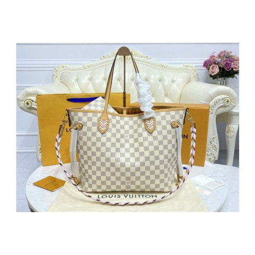 Louis Vuitton N50047 Neverfull MM bag in Damier Azur Canvas Louis Vuitton N50047 Neverfull MM bag in Damier Azur Canvas