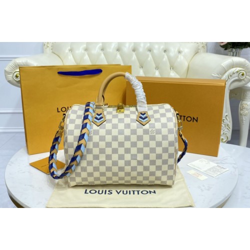 Louis Vuitton N50054 Speedy 30 Bandoulière bag in Damier Azur coated canvas Louis Vuitton N50054 Speedy 30 Bandoulière bag in Damier Azur coated canvas