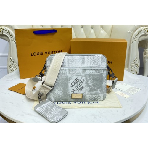 Louis Vuitton N50068 Trio Messenger Bag in Gray Damier Salt canvas