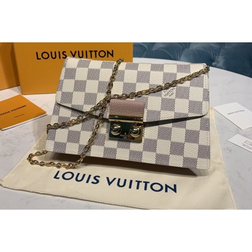 Louis Vuitton N60357 Croisette chain wallet in Damier Azur canvas With Pink Leather Louis Vuitton N60357 Croisette chain wallet in Damier Azur canvas With Pink Leather
