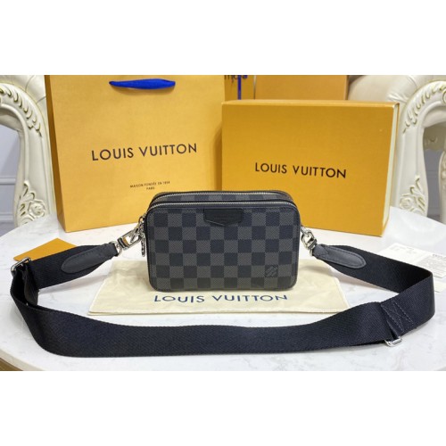 Louis Vuitton N60418 Alpha Wearable Wallet in Damier Graphite coated canvas