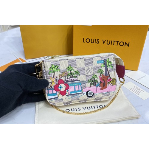 Louis Vuitton N60487 Mini Pochette Accessoires in Damier Azur canvas Louis Vuitton N60487 Mini Pochette Accessoires in Damier Azur canvas