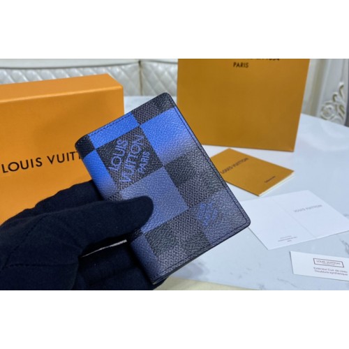 Louis Vuitton N40412 Pocket Organizer Wallet in Blue Damier Graphite Giant coated canvas