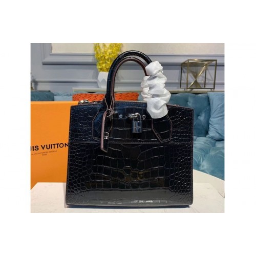 Louis Vuitton N92515 City Steamer PM Bags Black Crocodilien Brillant Leather