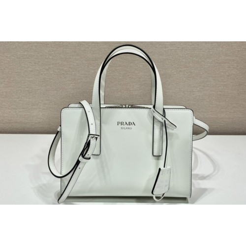 Prada 1BA357 Prada Re-Edition 1995 brushed-leather mini handbag in White Leather