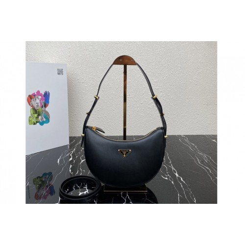 Prada 1BC194 Prada Arque leather shoulder bag in Black Leather Prada 1BC194 Prada Arque leather shoulder bag in Black Leather