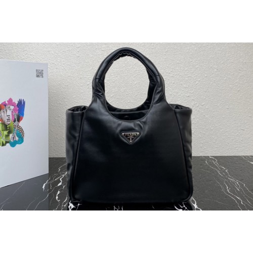 Prada 1BG413 Medium padded Prada Soft nappa leather bag in Black Leather