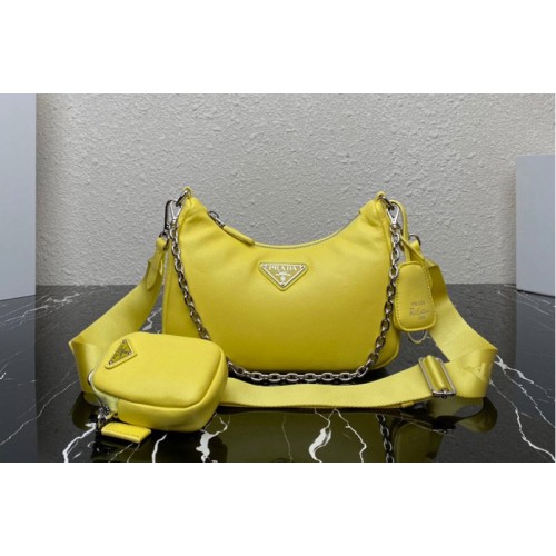 Prada 1BH204 Prada Re-Edition 2005 Soft leather bag in Yellow Leather