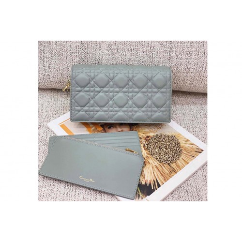 Dior S0204 Lady Dior pouch in Blue Cannage Lambskin