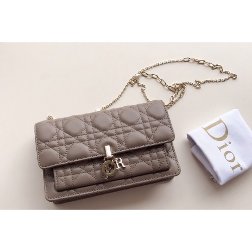 Christian Dior S0937 Lady Dior pouch in Grey Cannage Lambskin