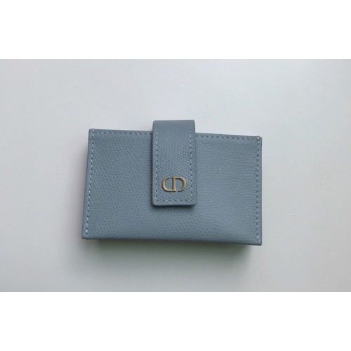 Christian Dior S2058 30 Montaigne 5-gusset card holder in Dark Denim Blue Grained Calfskin