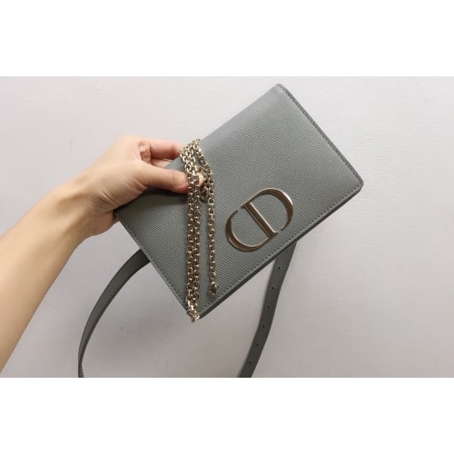 Christian Dior 30 Montaigne 2-in-1 pouch S2086 in Gray Calfskin Christian Dior 30 Montaigne 2-in-1 pouch S2086 in Gray Calfskin