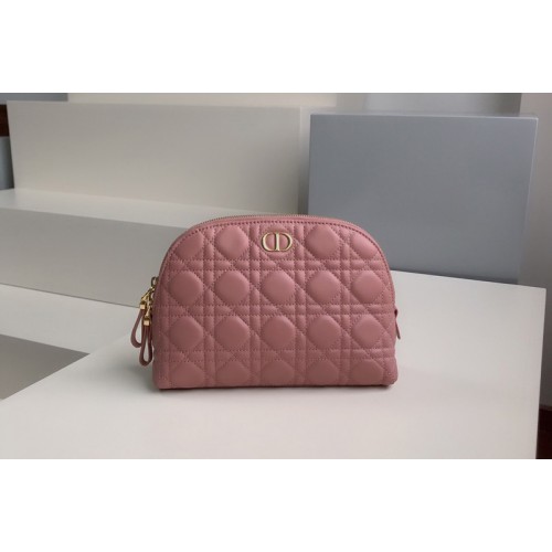 Christian Dior S5047 Dior Caro Beauty Pouch in Pink Supple Cannage Calfskin