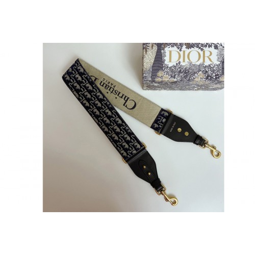 Christian Dior S8540 Dior shoulder strap in Black Dior Oblique Jacquard