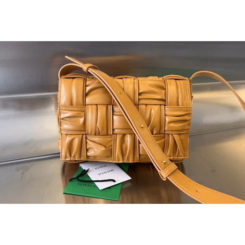 Bottega Veneta Cassette Bag in Tan Intreccio leather