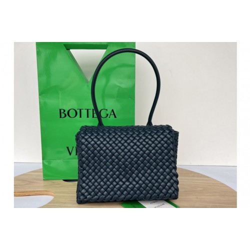 Bottega Veneta Patti Top Handle Bag in Black Padded intreccio vinyl