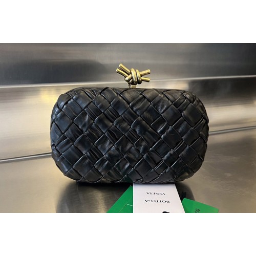 Bottega Veneta Knot Bag in Black Foulard intreccio leather minaudiere