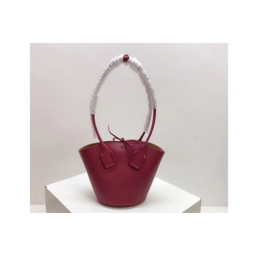 Bottega Veneta Small Basket Tote Bags Red French Calf Leather