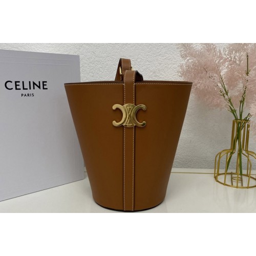 Celine BUCKET TRIOMPHE bag IN Tan NATURAL CALFSKIN