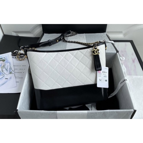 Chanel AS1521 Gabrielle Hobo Bag in White Calfskin
