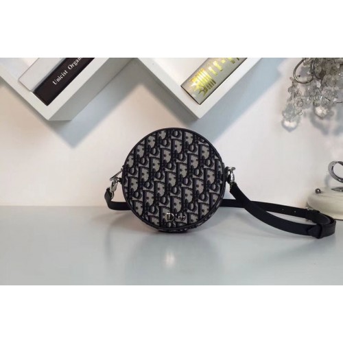 Dior 30 Circle bag in Blue Dior Oblique jacquard canvas