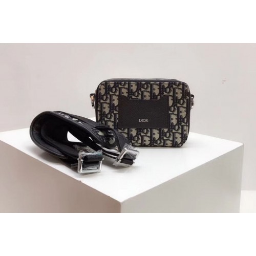 Dior Oblique Camera Bag in blue Dior Oblique jacquard canvas