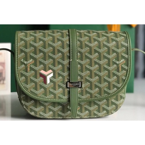 Goyard Belvedere PM bag in Green Goyardine Canvas