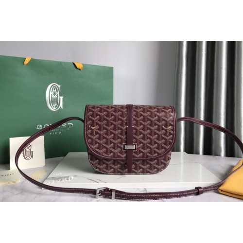 Goyard Belvedere PM bag in Burgundy Goyardine Canvas