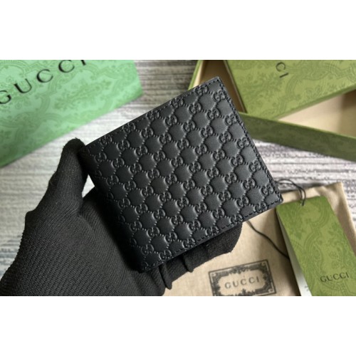 Gucci Bifold Wallet in Black Microguccissima Logo Leather