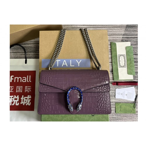 Gucci Dionysus crocodile small shoulder bag in Purple crocodile Leather
