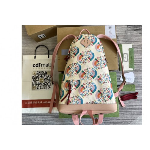Gucci The North Face x Gucci backpack in White Nylon with Pink Leather