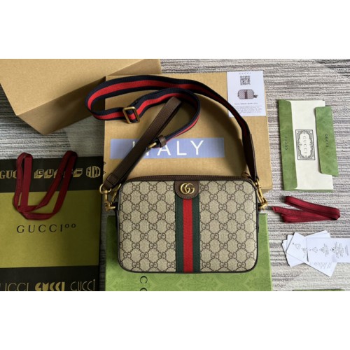 Gucci Ophidia shoulder bag in Beige and ebony Supreme canvas