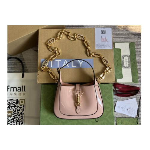 Gucci Jackie 1961 mini shoulder bag in Pastel pink patent leather