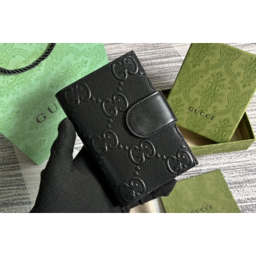 Gucci passport case with Interlocking G in Black Leather