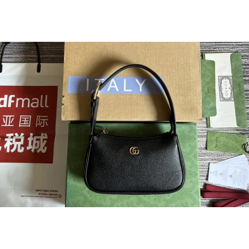 Gucci Aphrodite shoulder bag with Double G in Black leather