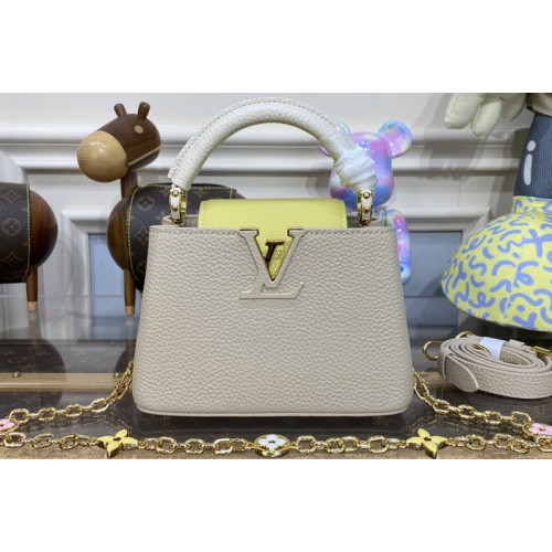 Louis Vuitton M22375 Capucines Mini handbag in Gray Taurillon leather Louis Vuitton M22375 Capucines Mini handbag in Gray Taurillon leather