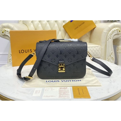Louis Vuitton M41487 Pochette Metis handbag in Black Monogram Empreinte embossed supple grained cowhide leather