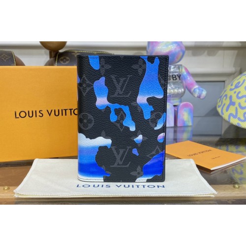 Louis Vuitton M81850 Passport Cover in Sunrise Monogram Eclipse coated canvas