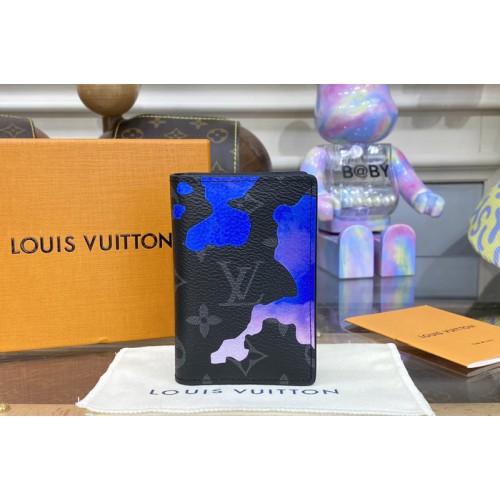 Louis Vuitton M81784 Pocket Organizer Wallet in Sunrise Monogram Eclipse coated canvas