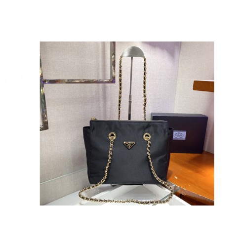 Prada 1BD621 Nylon Vintage Chain Stray Bag in Black Nylon