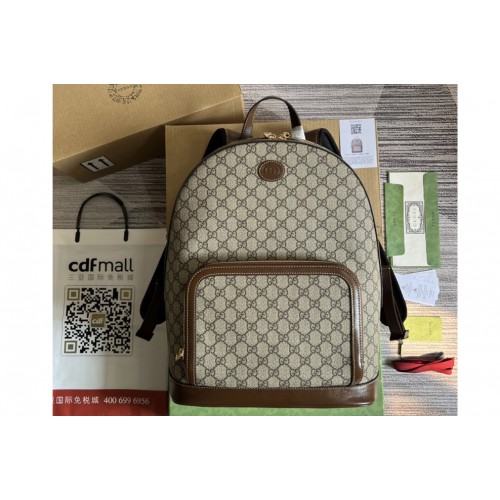 Gucci Backpack with Interlocking G in Beige and ebony Supreme canvas